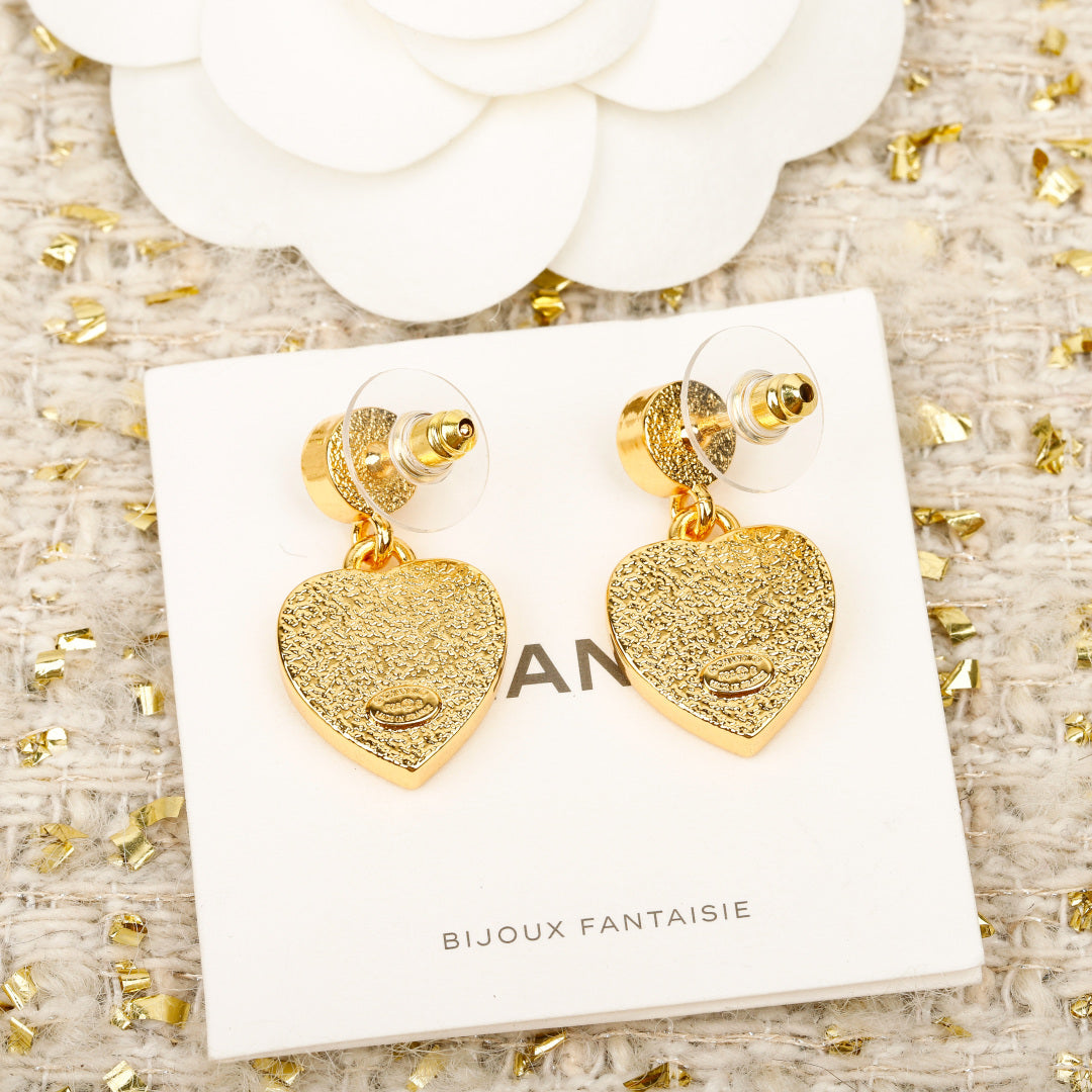 Chanel earrings Black gold MLD10052