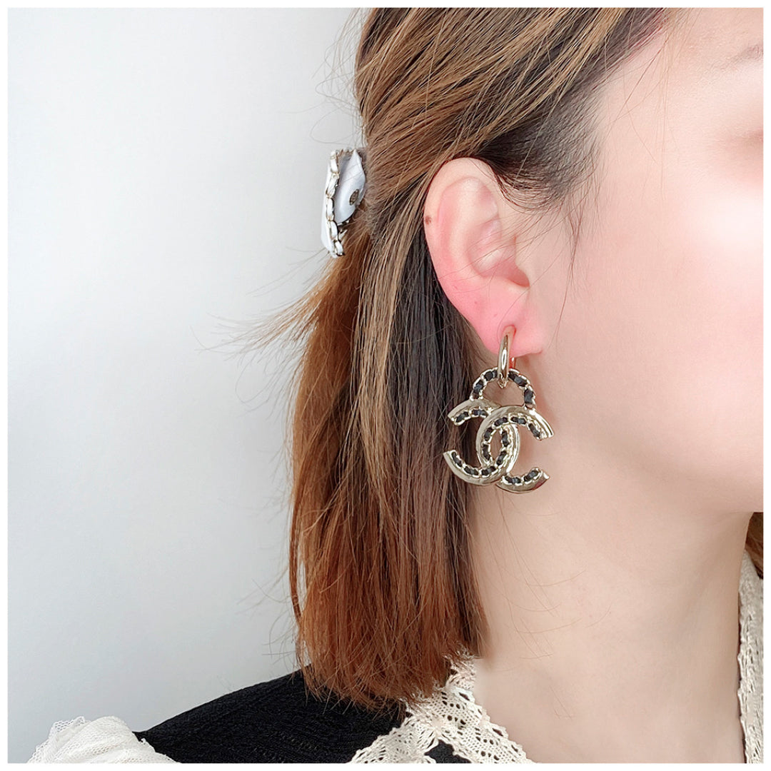 Chanel Double Leather Gold Earrings MLD1903