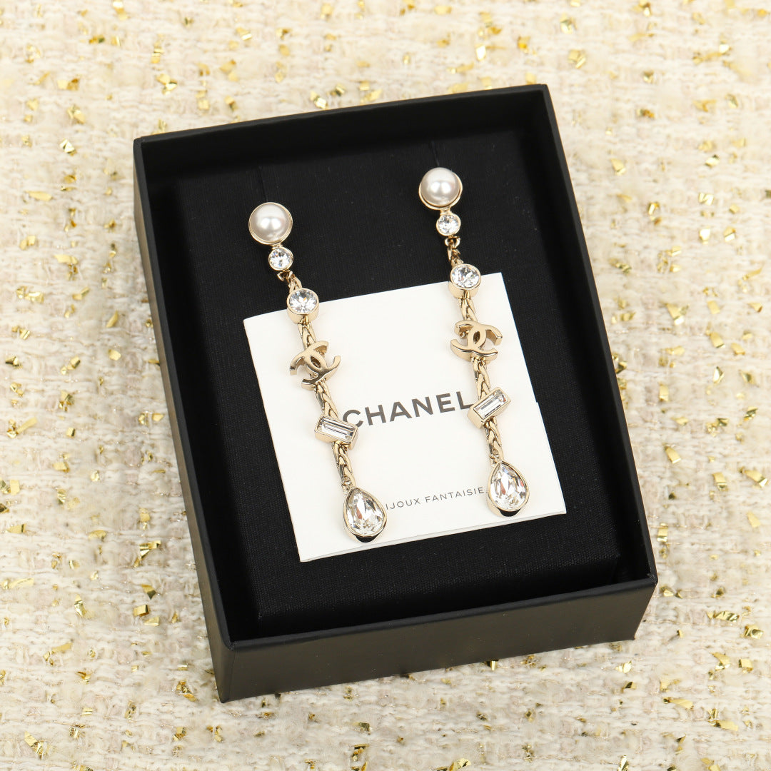 Chanel Long crystal double earrings MLD1905