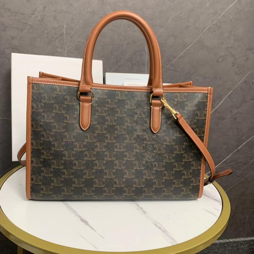 cl handbag cross body bags 35cm black free shipping mini horizontal cabas in triomphe canvas and calfskin