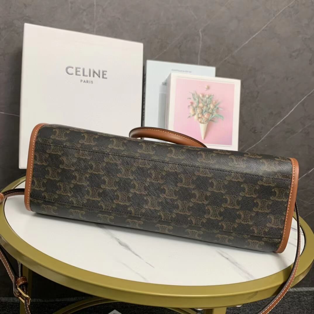 cl handbag cross body bags 35cm black free shipping mini horizontal cabas in triomphe canvas and calfskin