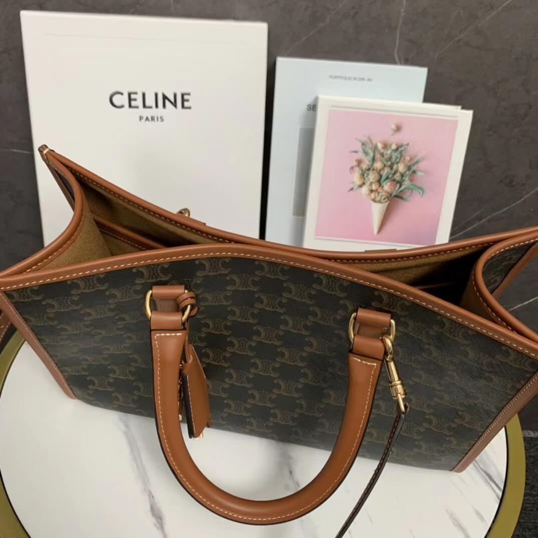 cl handbag cross body bags 35cm black free shipping mini horizontal cabas in triomphe canvas and calfskin