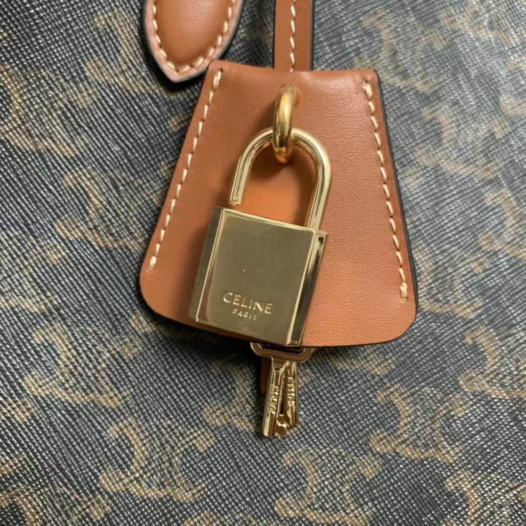 cl handbag cross body bags 35cm black free shipping mini horizontal cabas in triomphe canvas and calfskin