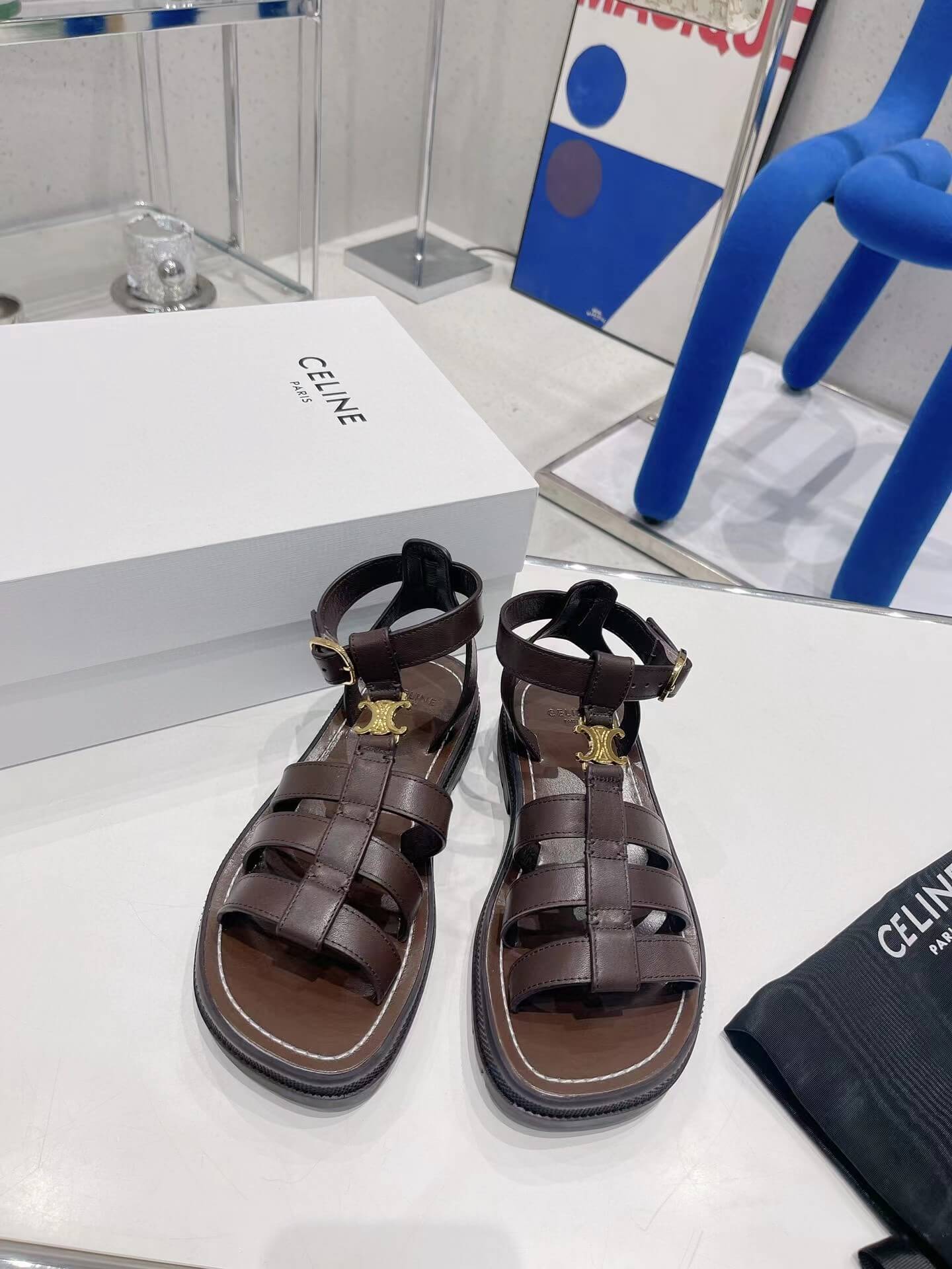 cl sandals brown 37 43mens size