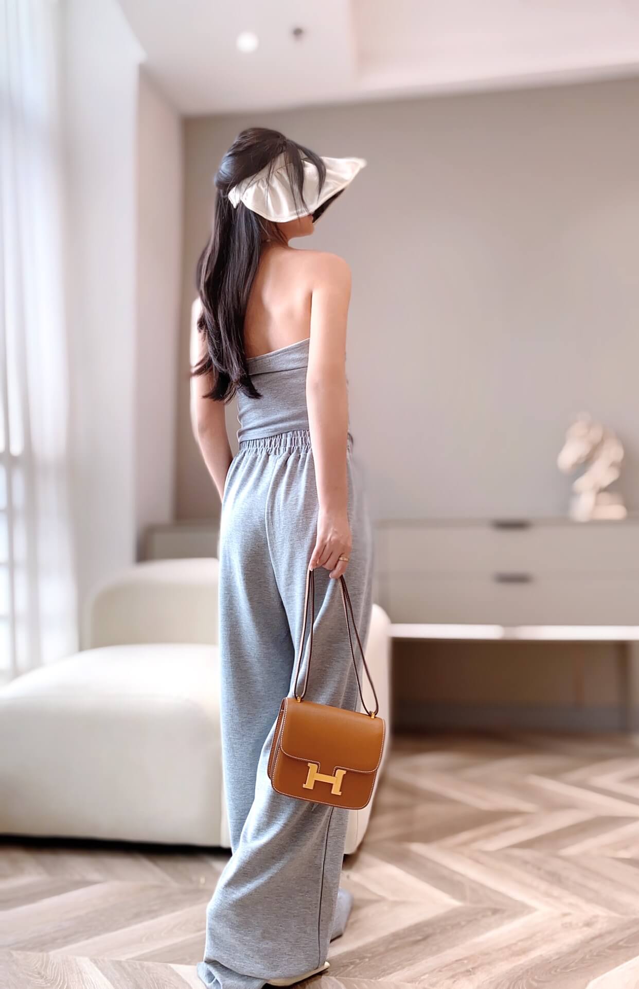 HM Constance 18 Epsom Leather Gold Hardware Brown QWE1235