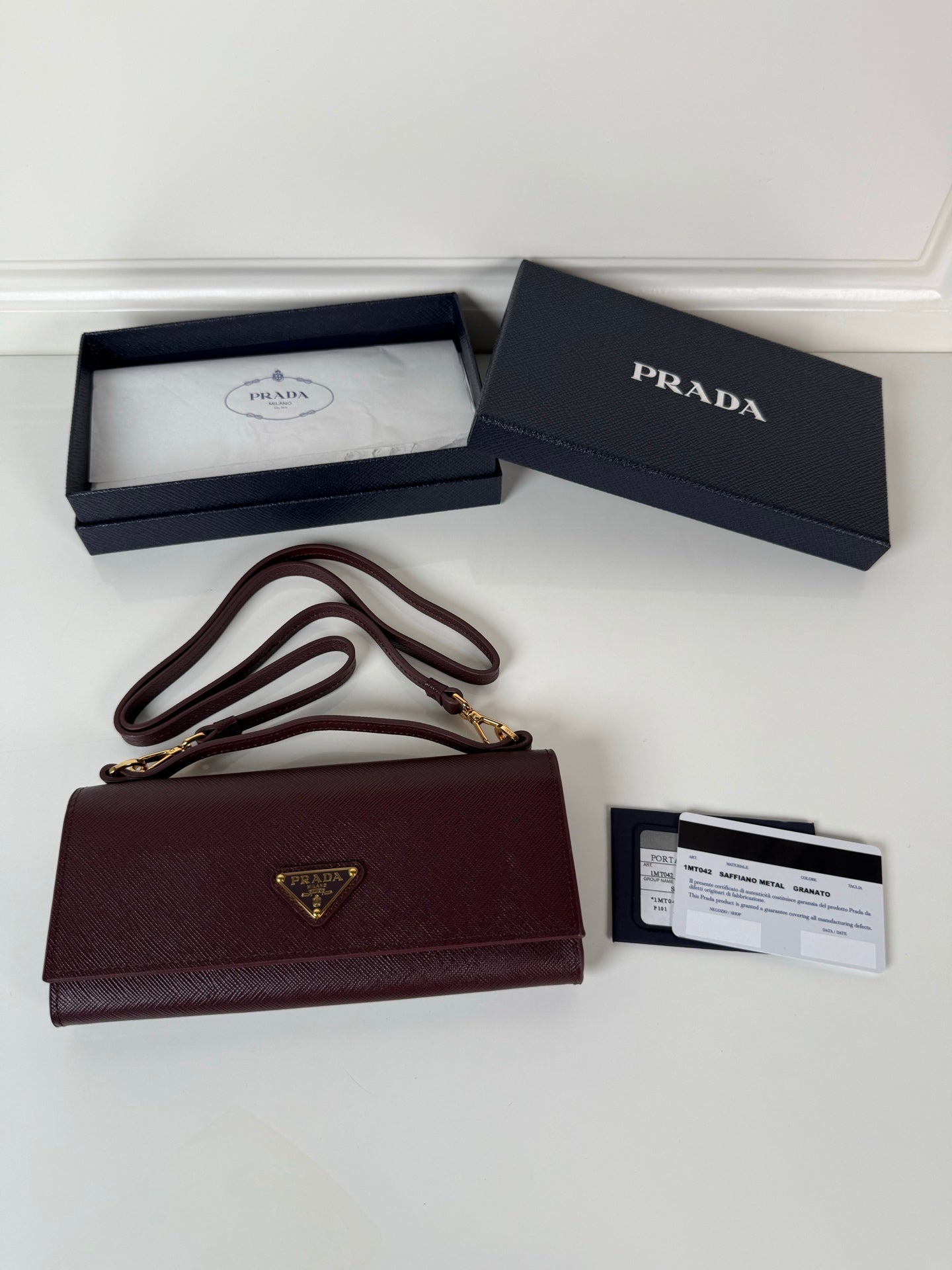 Prada 1MT042 Wallet Maroon - View 8
