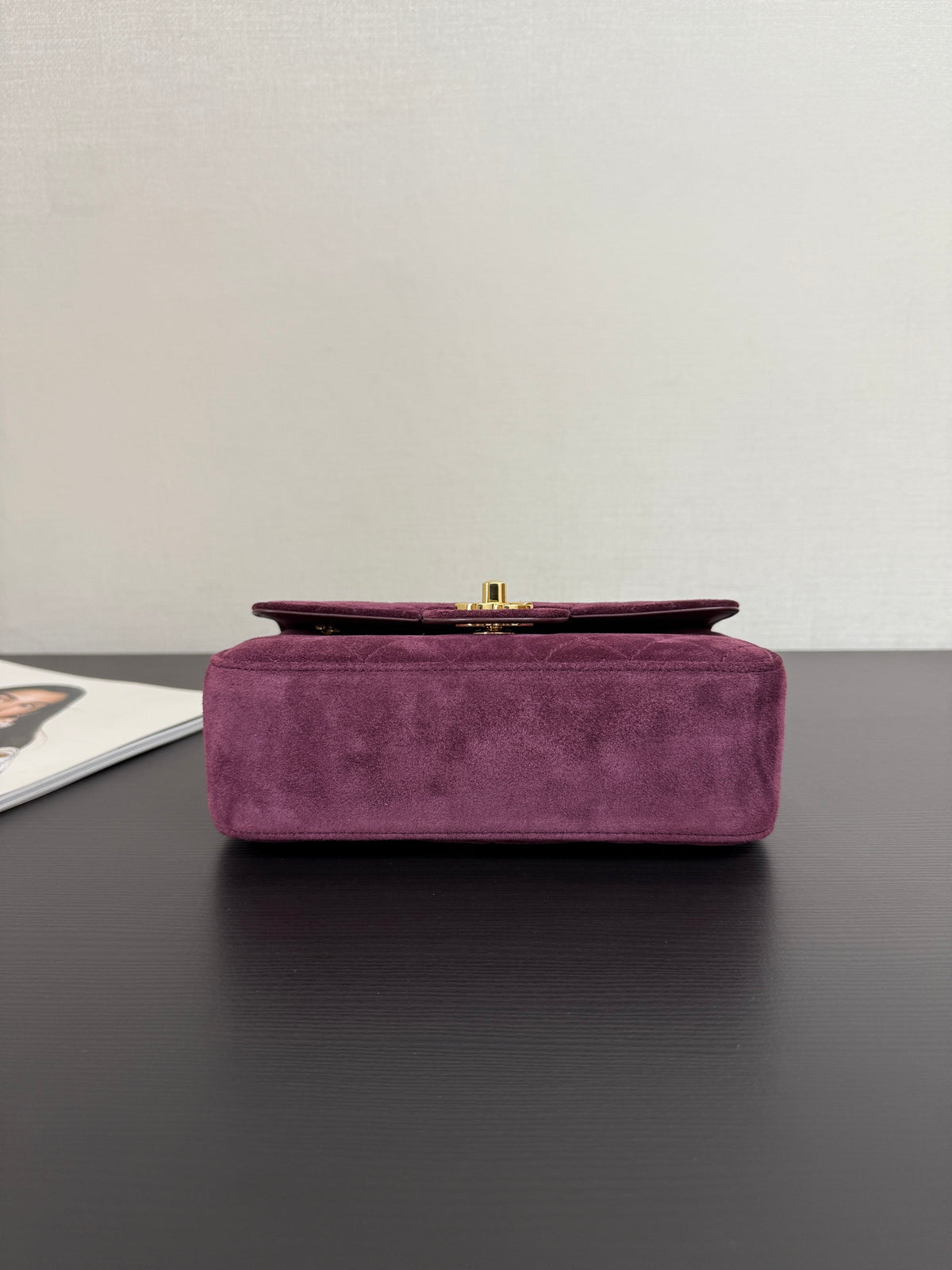 Chanel Maxi Mini Flap Bag Wine Red Gold Hardware AS6626