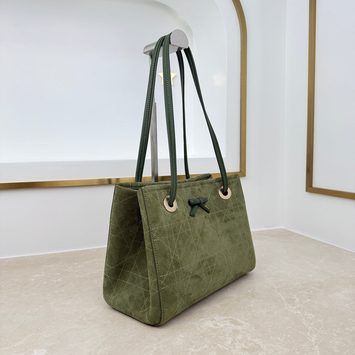 Dior Small Promenade Shopping Bag Olive Green M1410
