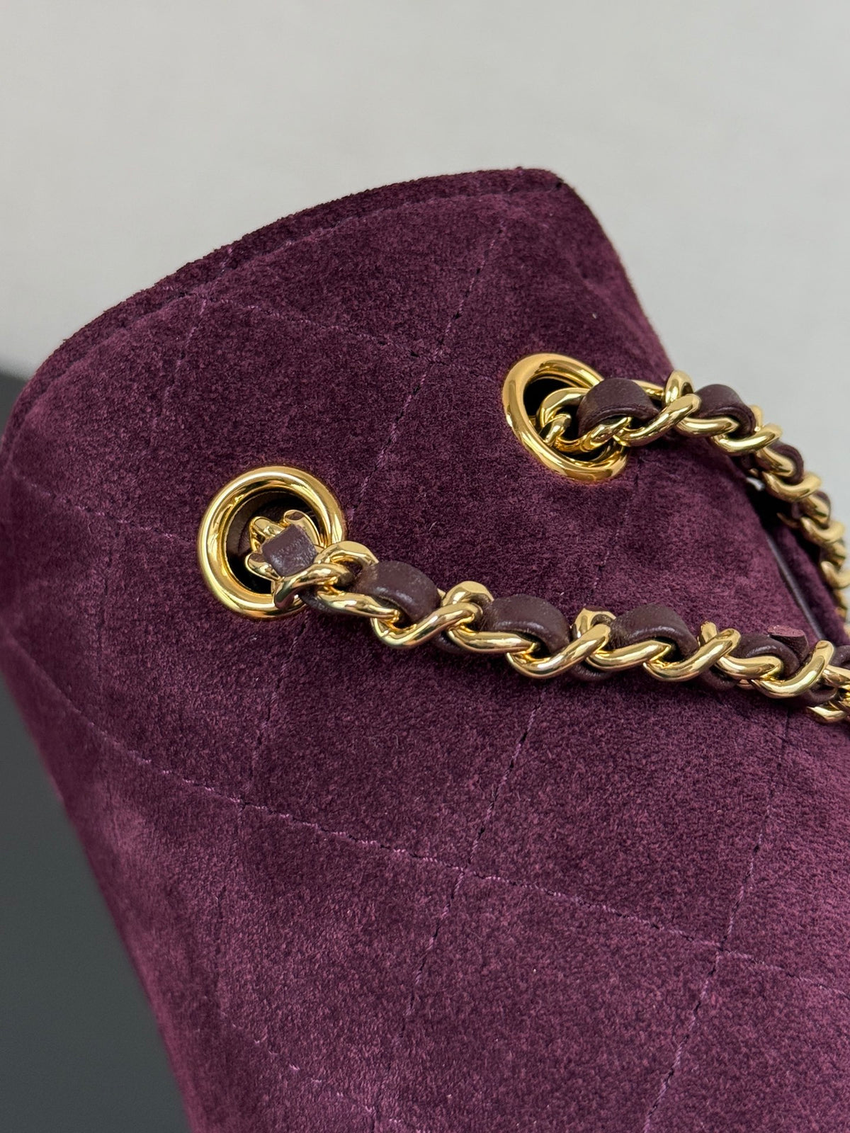 Chanel Maxi Mini Flap Bag Wine Red Gold Hardware AS6626