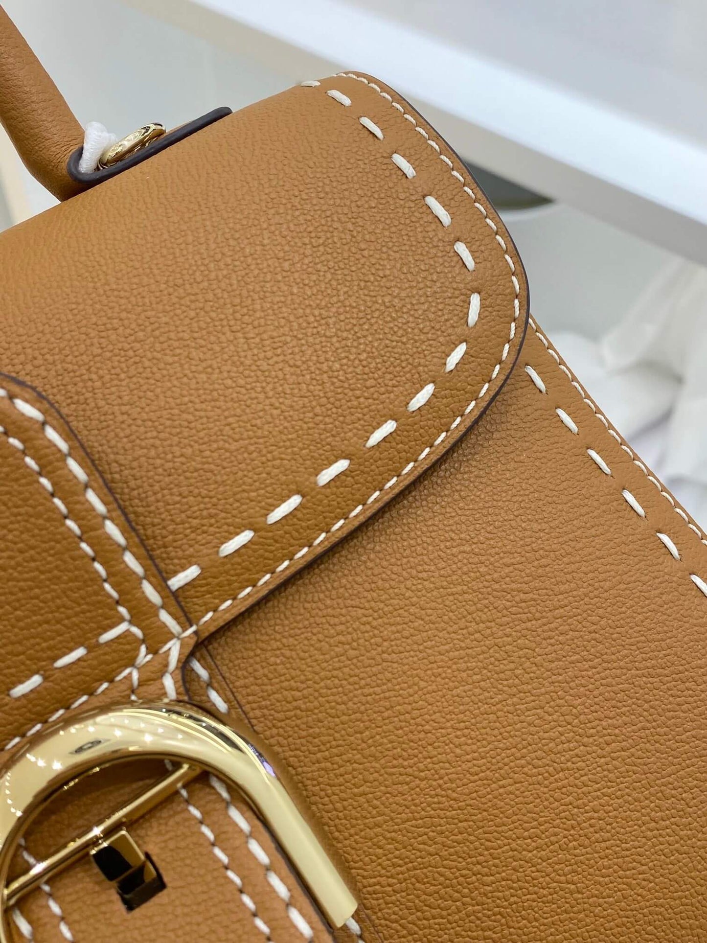 031325080 brown de lvaux berillnt cowhide togo leather wax thread handmade