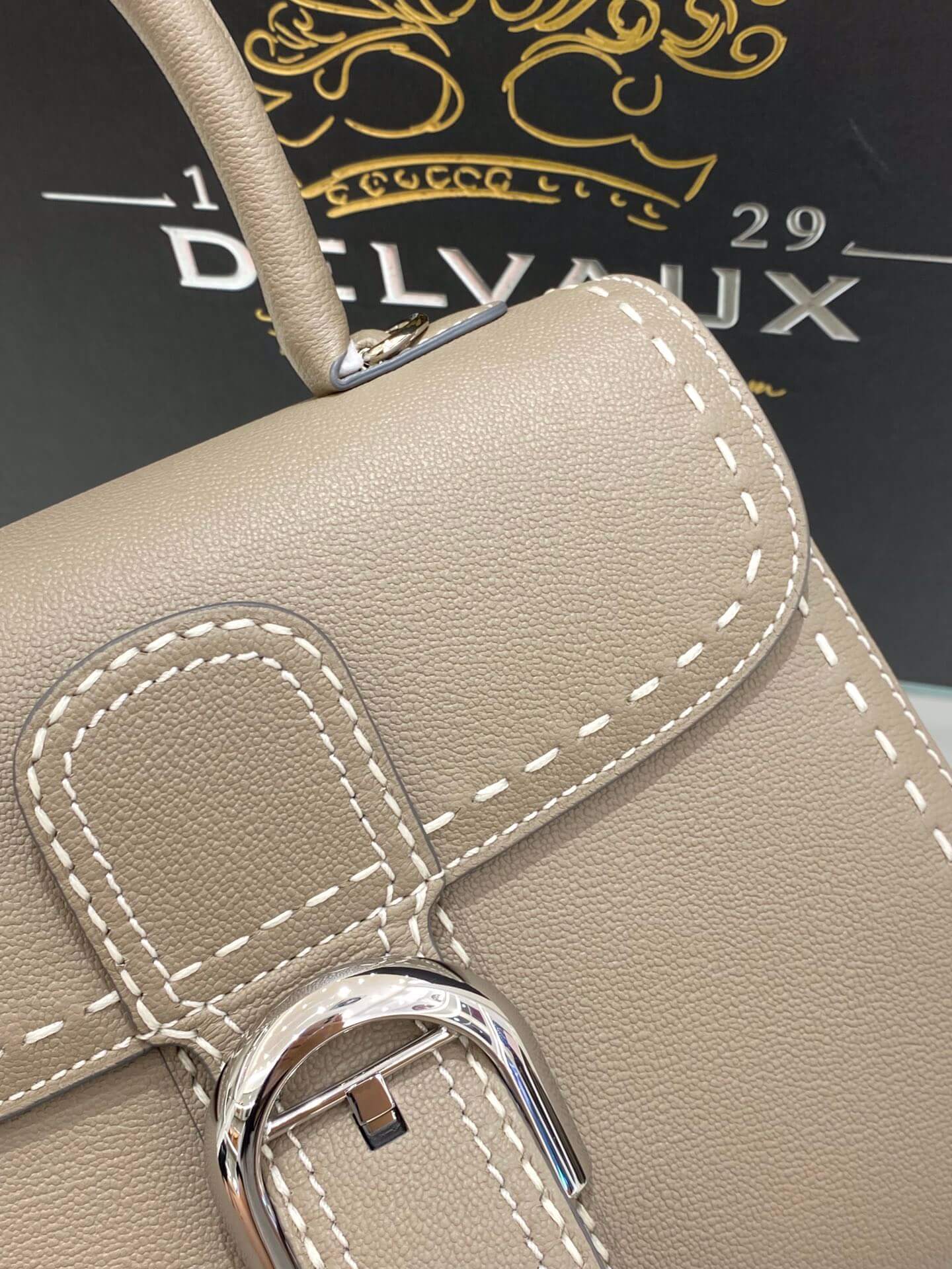 031325080 grey de lvaux berillnt cowhide togo leather wax thread handmade