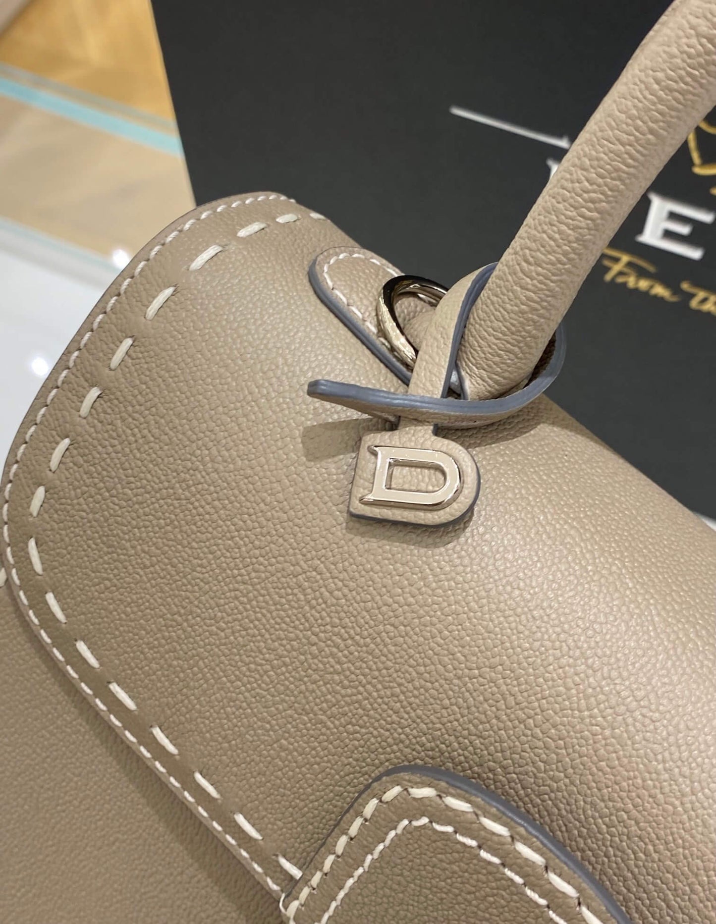 031325080 grey de lvaux berillnt cowhide togo leather wax thread handmade