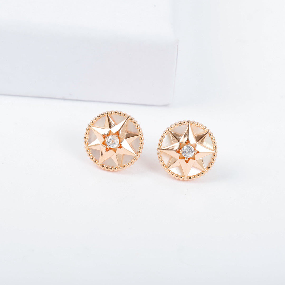 dior small earrings rose gold stars diamonds kfn08083
