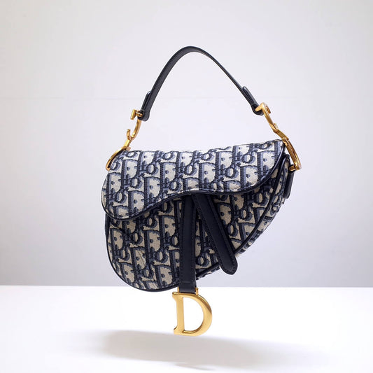 do saddle bag 21cm embroidery 6815 blue gold buckle
