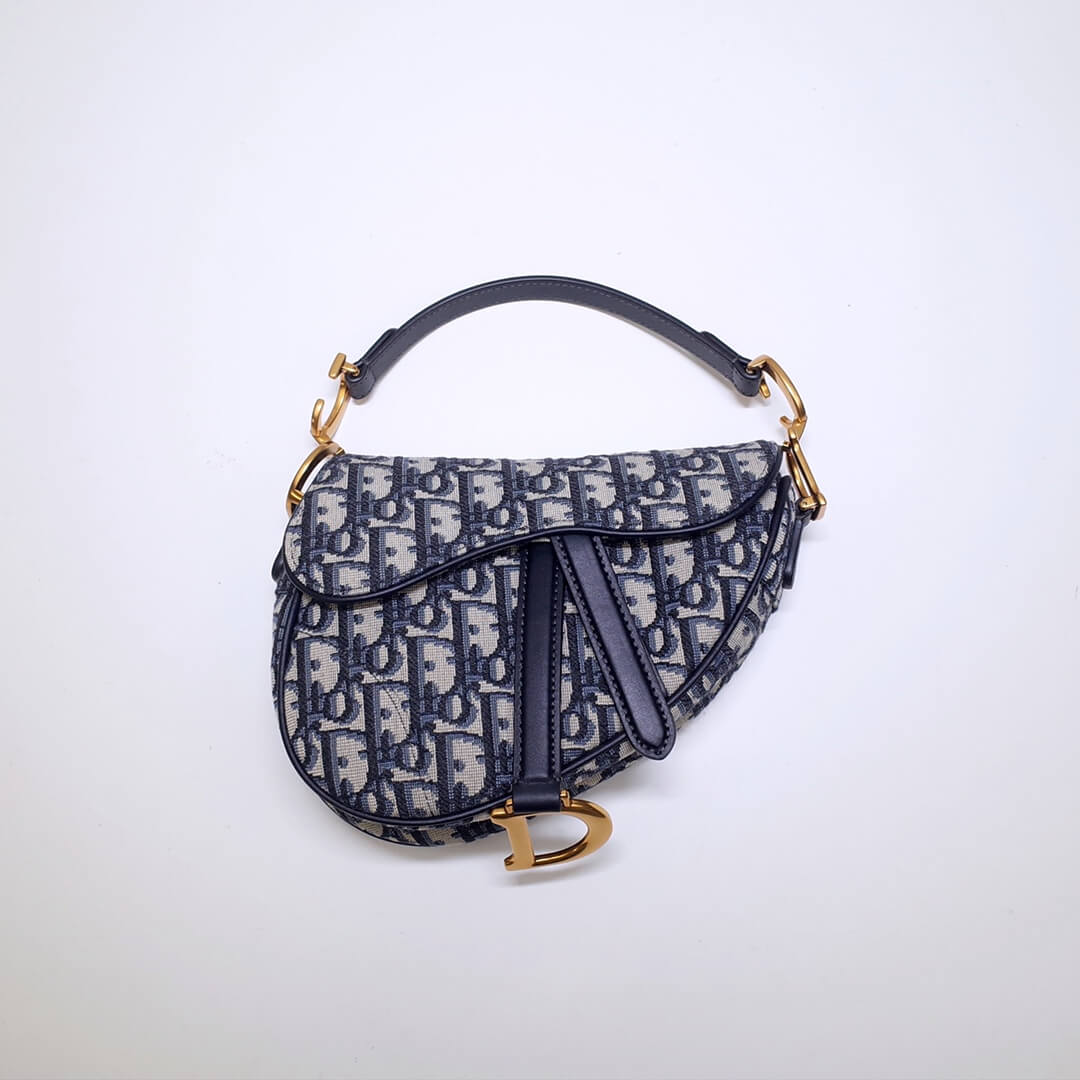 do saddle bag 21cm embroidery 6815 blue gold buckle