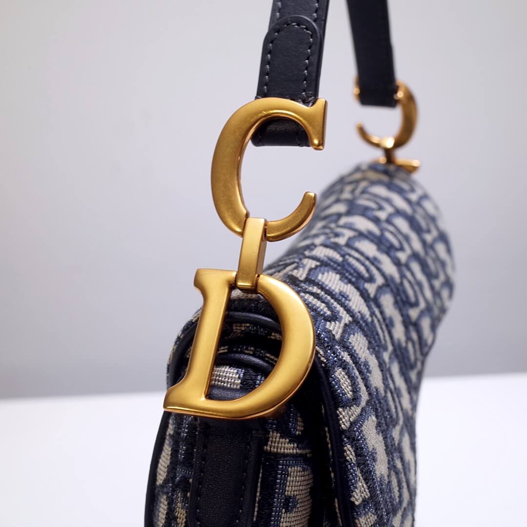do saddle bag 21cm embroidery 6815 blue gold buckle