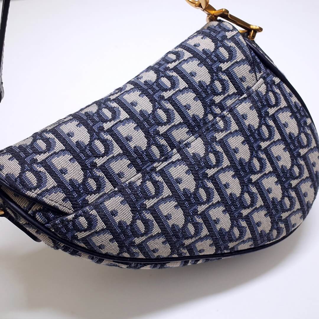 do saddle bag 21cm embroidery 6815 blue gold buckle