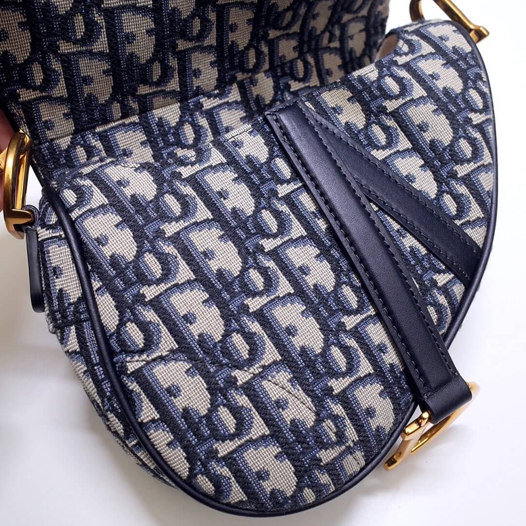 do saddle bag 21cm embroidery 6815 blue gold buckle