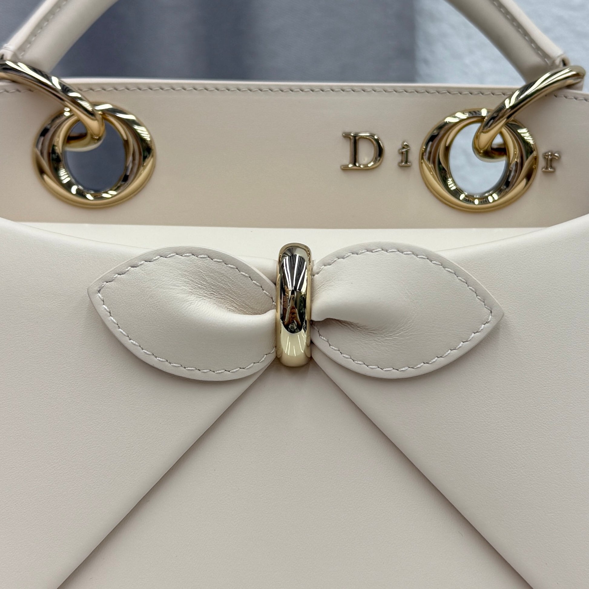 Dior Bow Tote Light Beige Gold Hardware DO0737 - Image 4