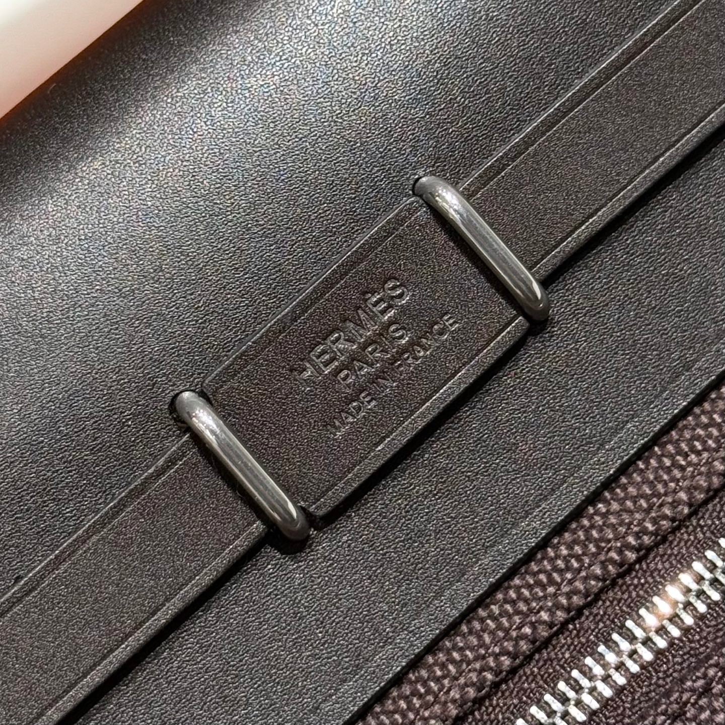 Hermes Mini Herbag Coffee Ebony Silver - View 5