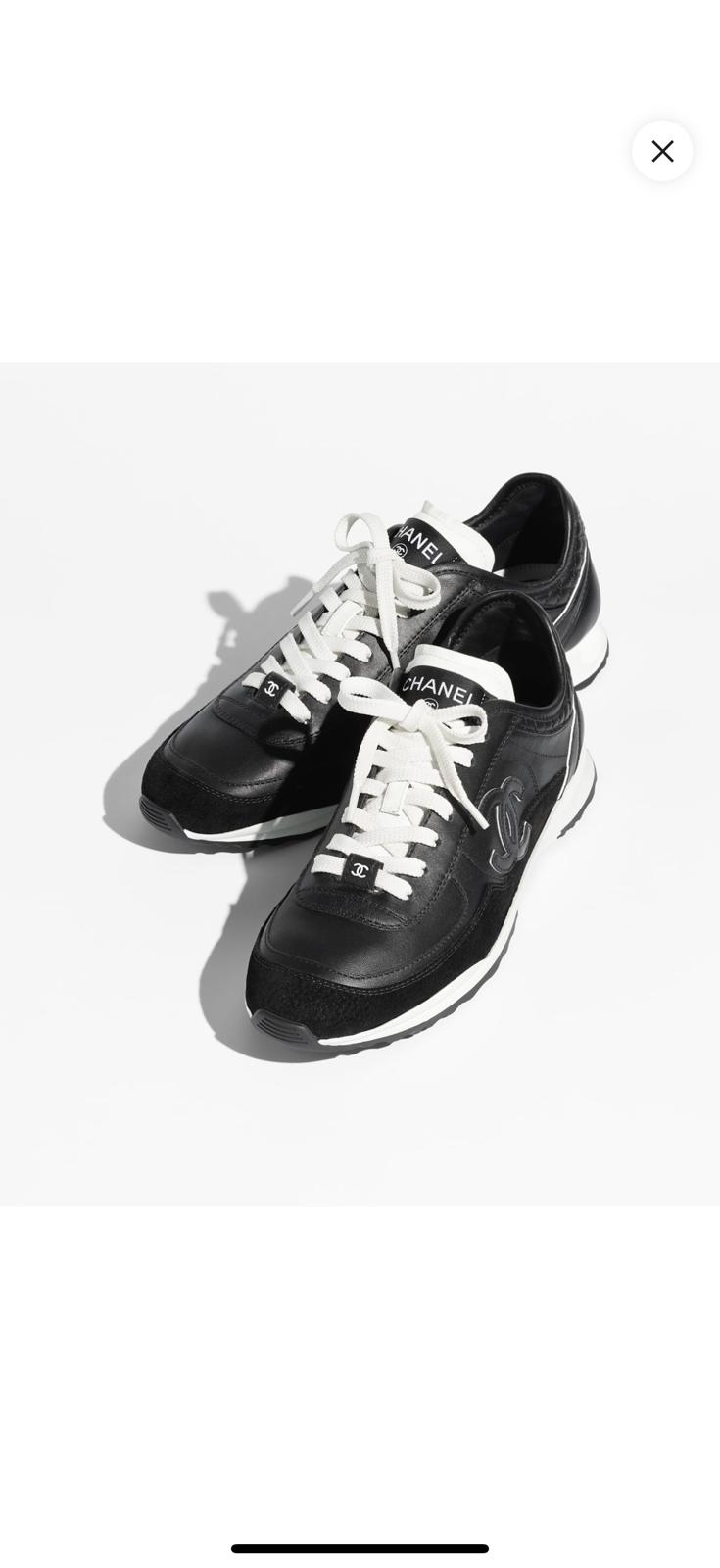 CHA SNEAKERS Calfskin Suede Calfskin Black B19848