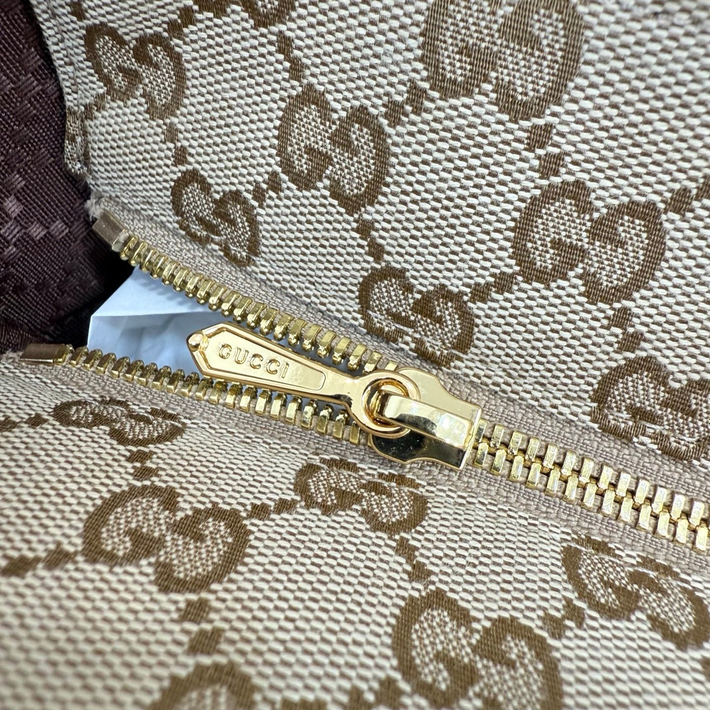 Gucci Generation GG Canvas Tote Apricot Red-Green Web 875929