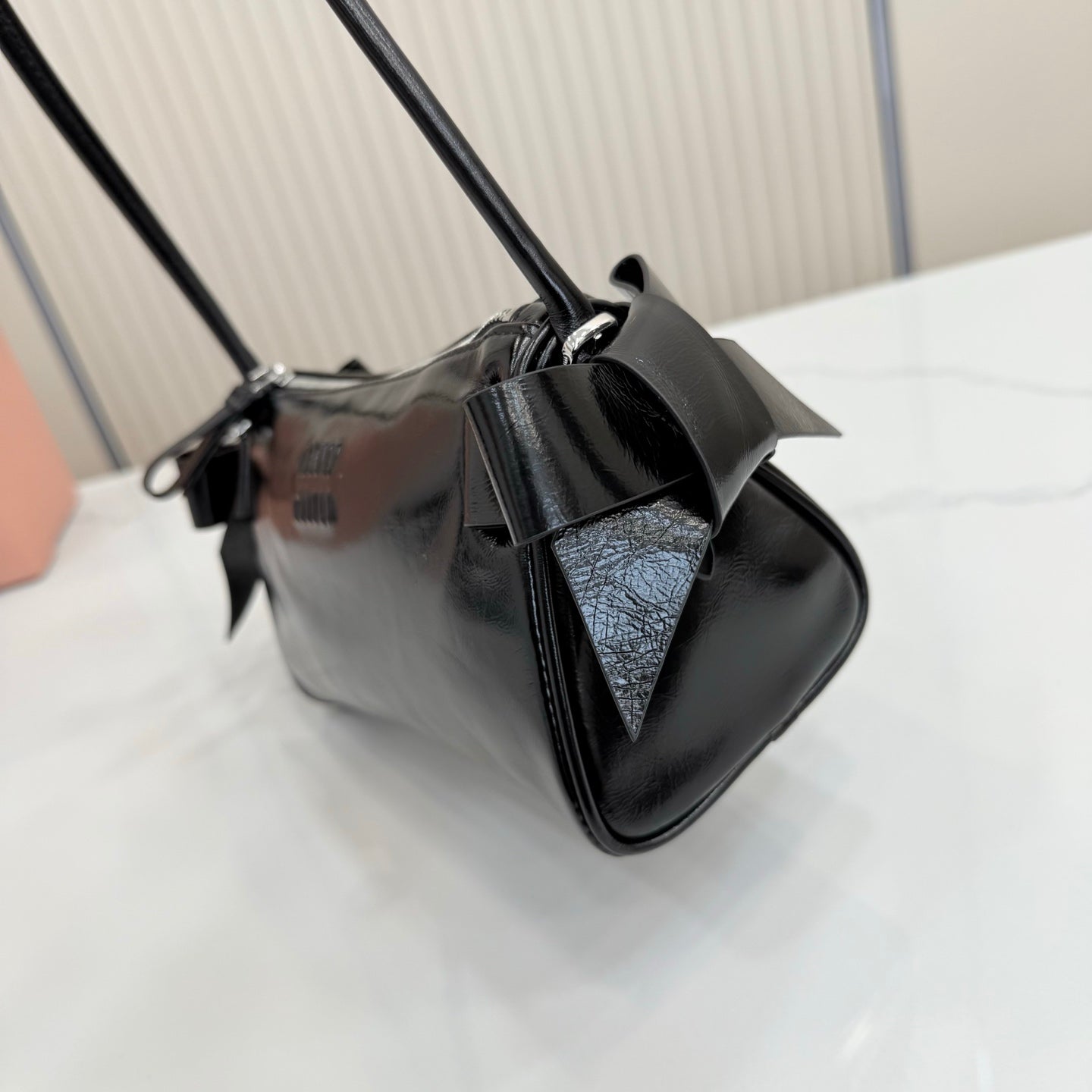 Miu Miu Classic Shoulder Bag Black Patent Leather 5NE029