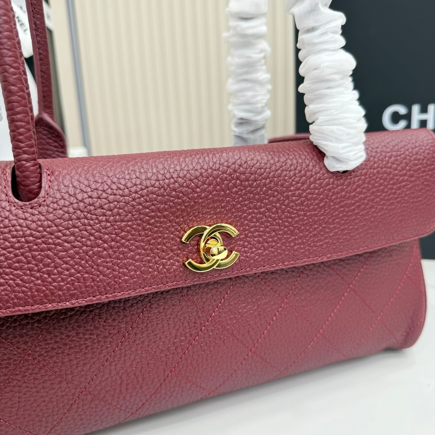 Chanel 26S Flap Bag Burgundy Calfskin AS6288