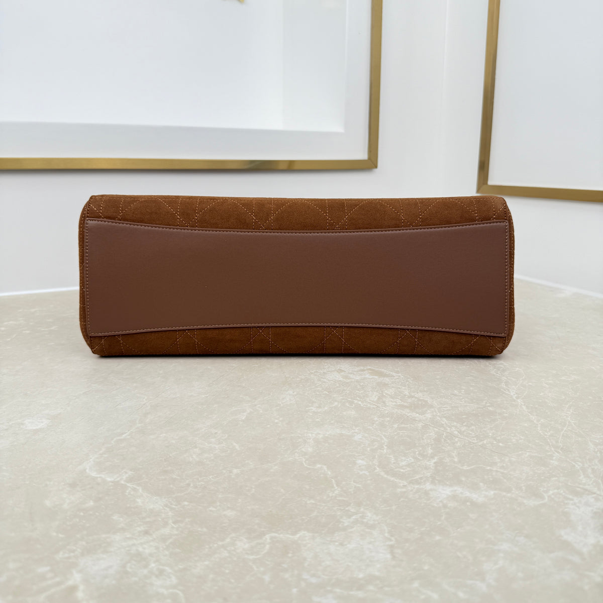 Dior Medium Promenade Shopping Bag Brown Suede M1409