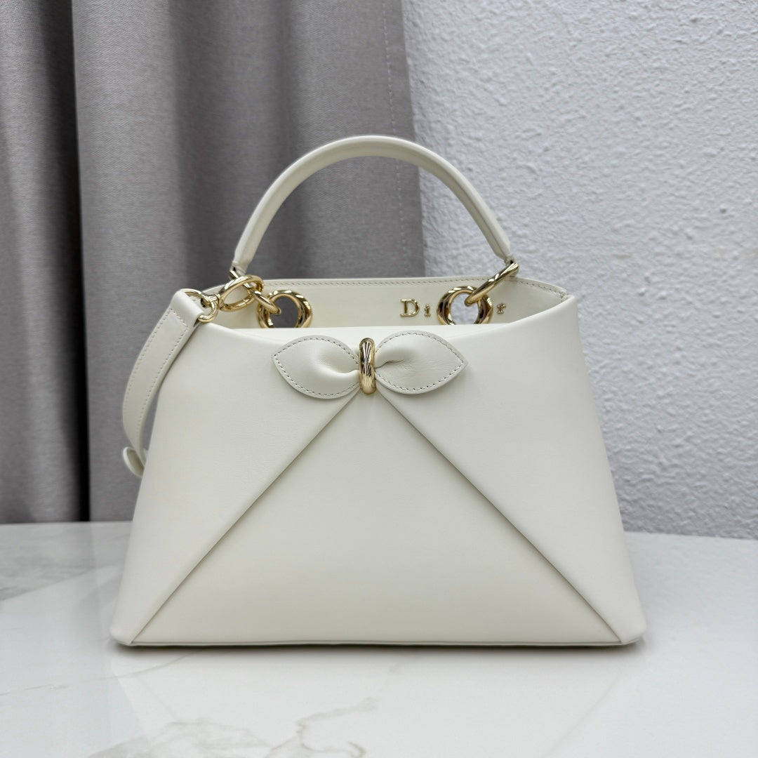 Dior Bow Tote White Hardware DO0737 - Image 6