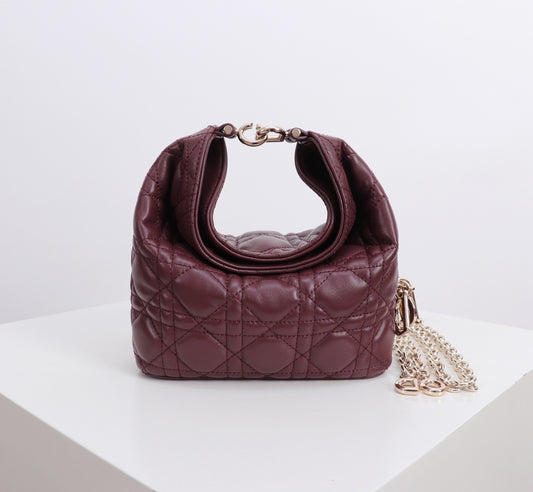 Dior Jonathan Anderson Mini Wine Red Gold Hardware 1538S