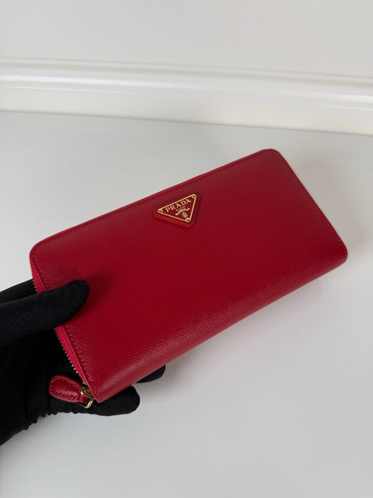 Prada Zip Wallet Red 1ML506 - View 1