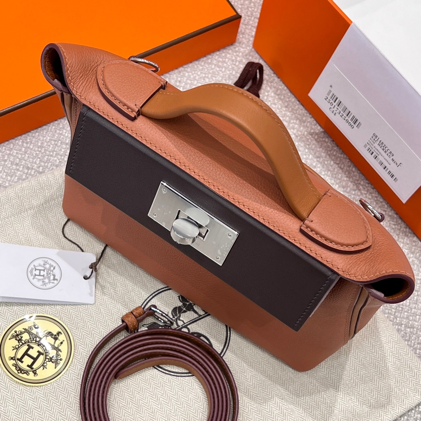 Hermes Germany Leather 2424 Bag Brown Si - View 8