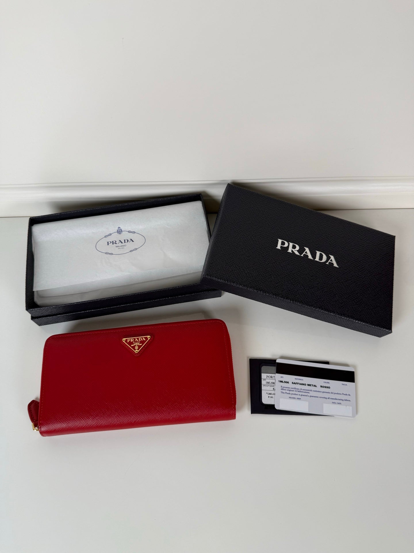 Prada Zip Wallet Red 1ML506 - View 2