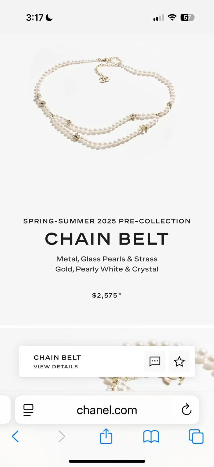 SPRING-SUMMER 2025 PRE-COLLECTION CHAIN BELT 2506091