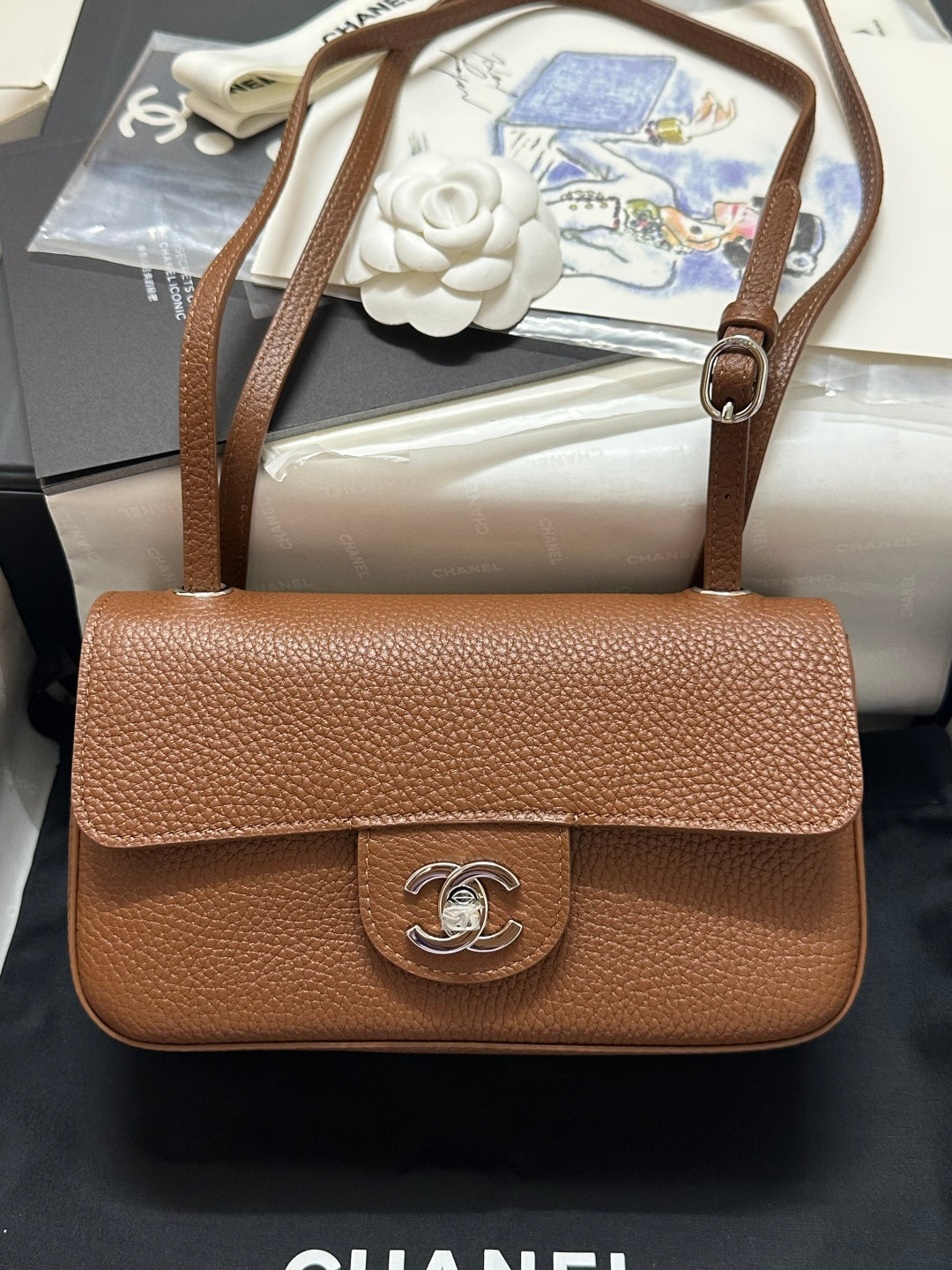 Chanel Maxi Flap Bag Caramel Gold Hardware AS6573