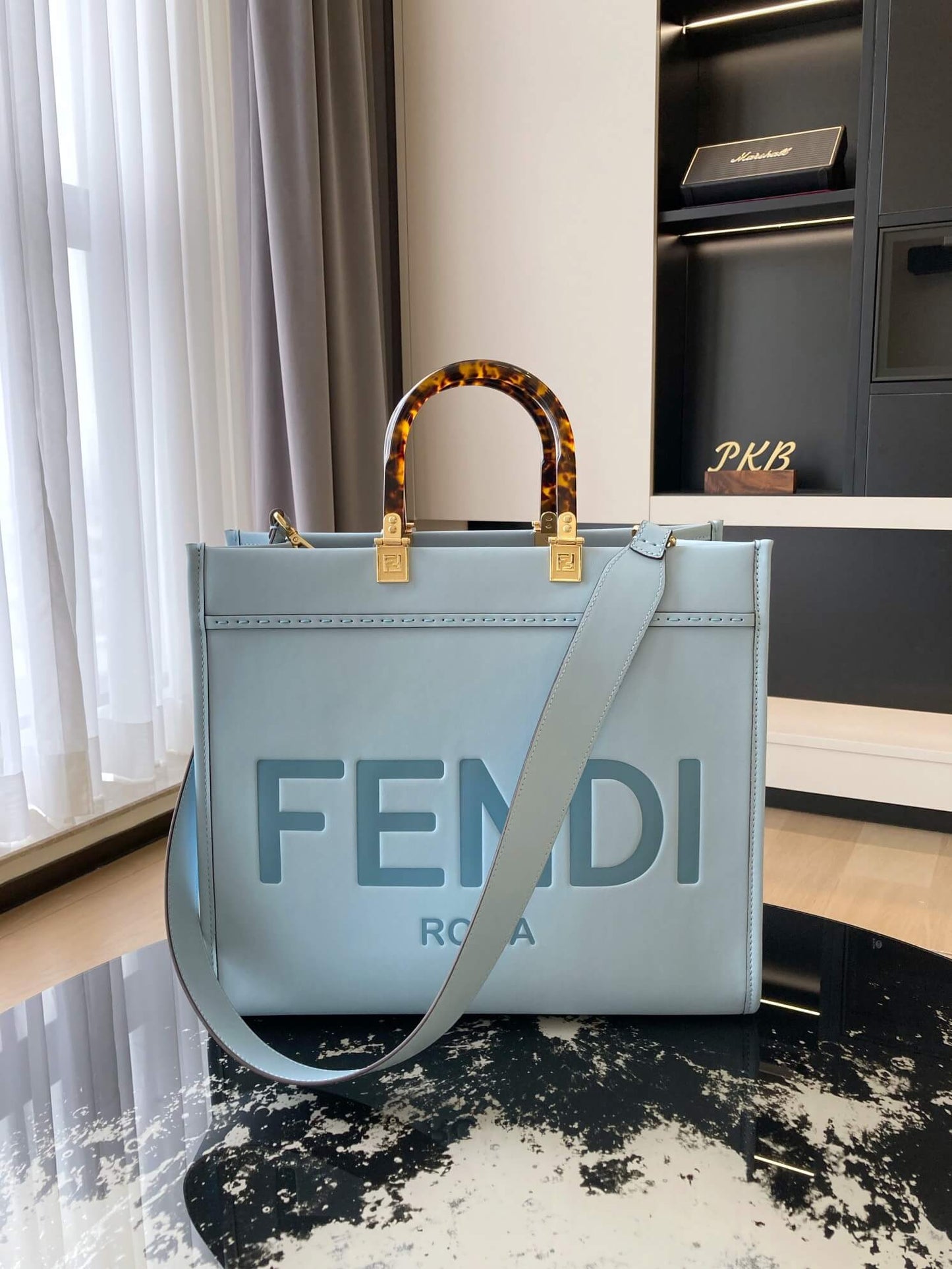 Fend tote bag M size baby blue