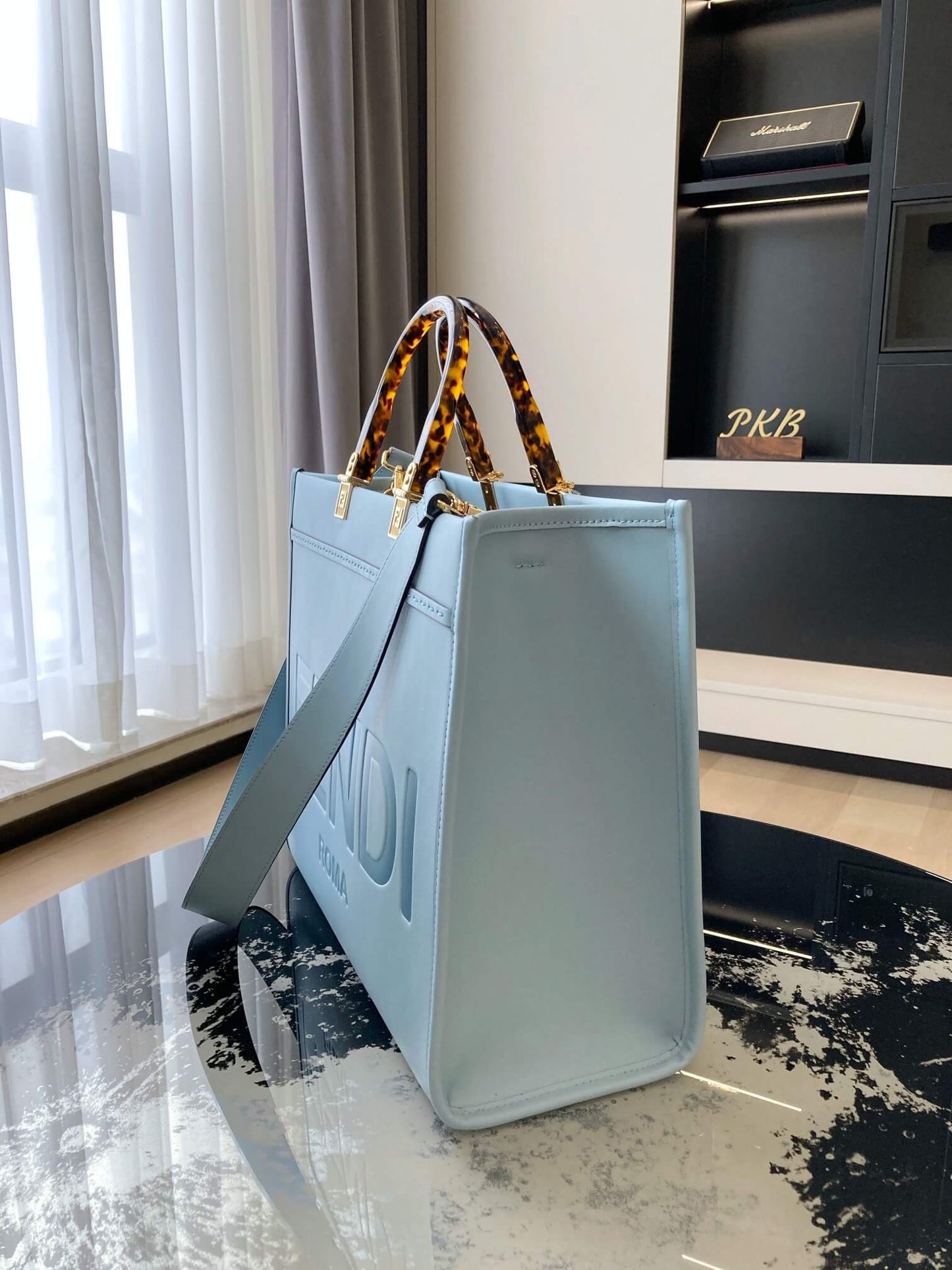 Fend tote bag M size baby blue