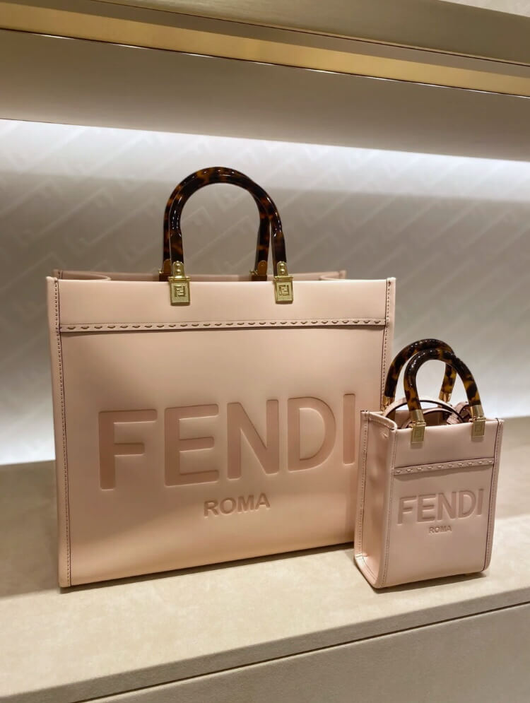 Fend tote bag M size nude pink