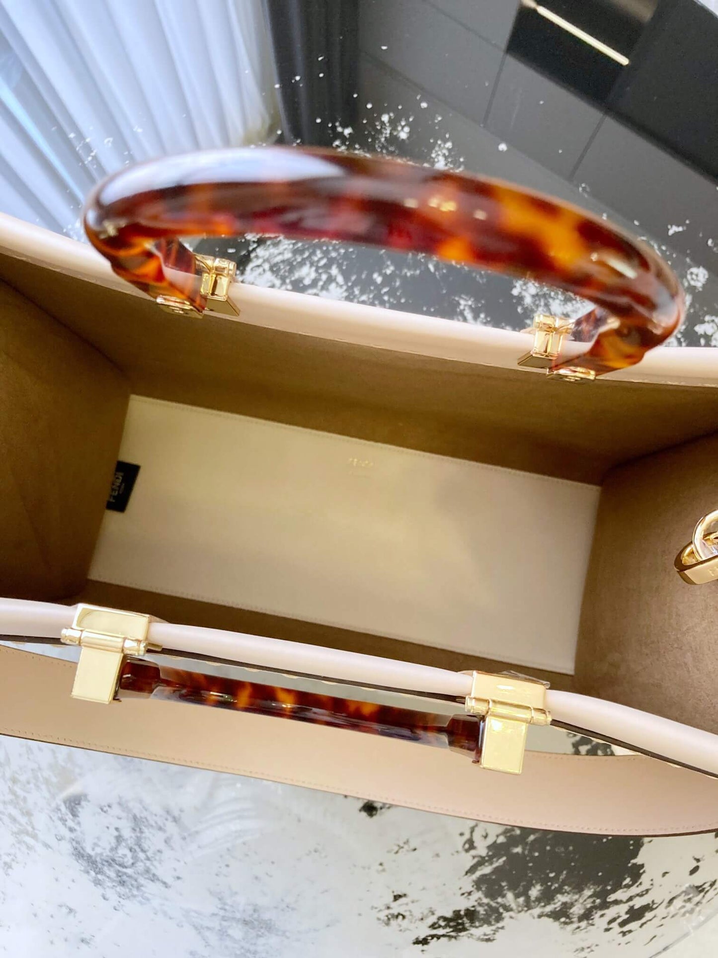 fendi tote bag m size nude pink