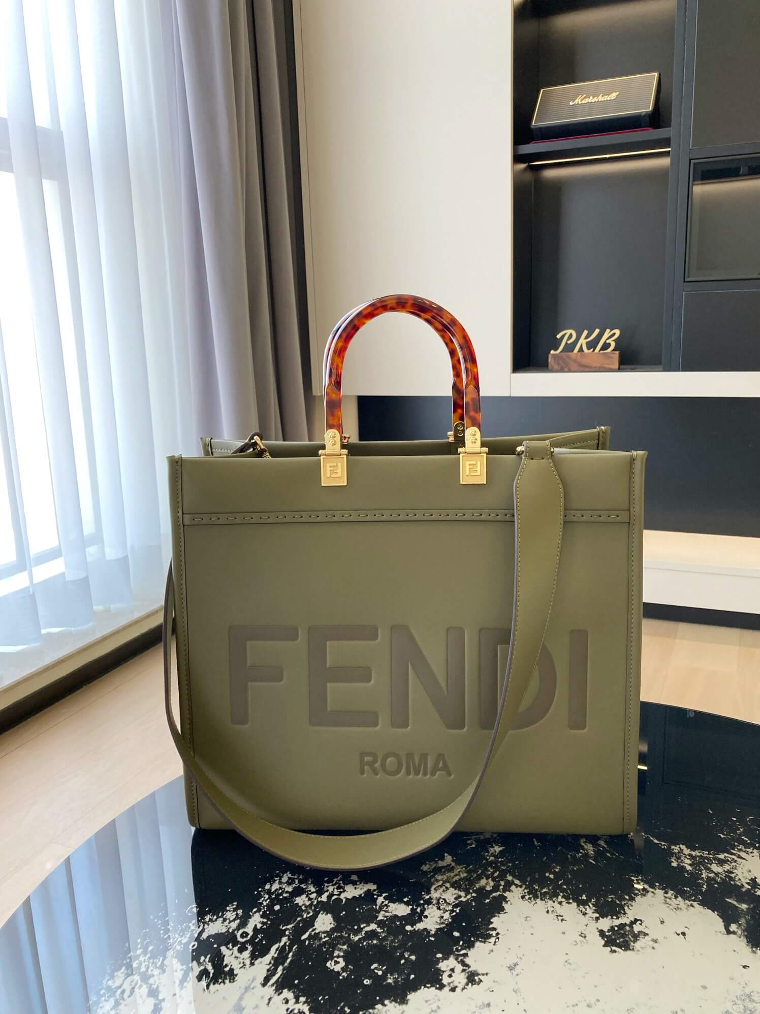 Fend tote bag M size Olive green
