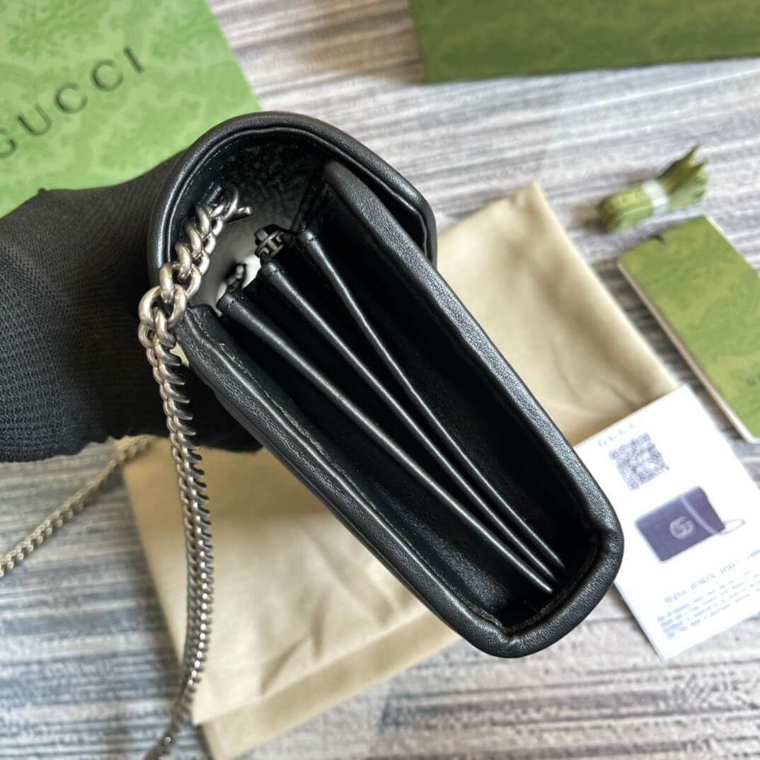 gc 474575 marmont 20cm black free shipping shoulder bag cross body bags