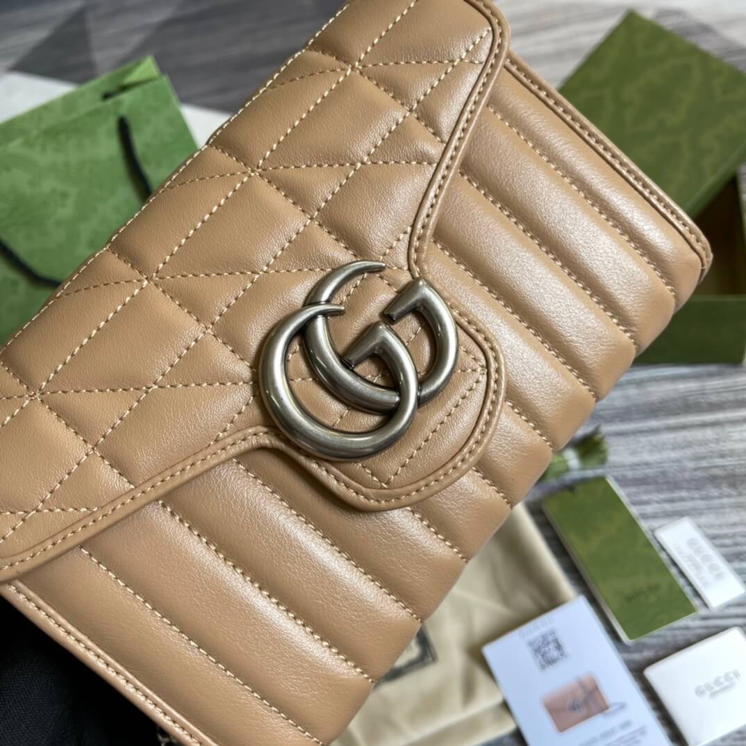 gc 474575 marmont 20cm brown free shipping shoulder bag cross body bags