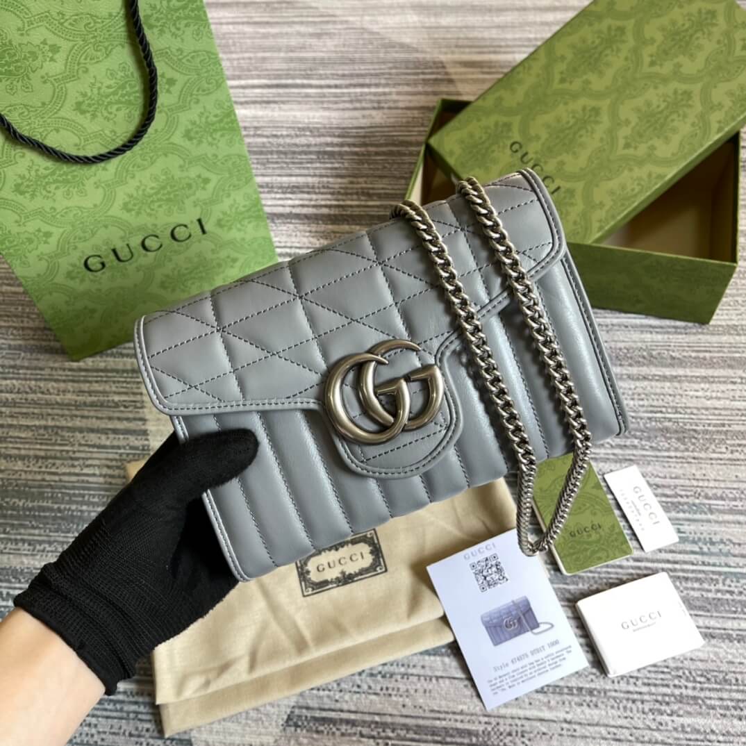 gc 474575 marmont 20cm grey free shipping shoulder bag cross body bags