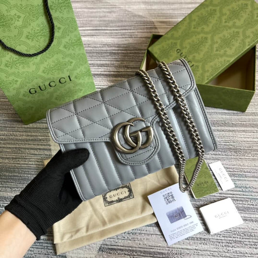 gc 474575 marmont 20cm grey free shipping shoulder bag cross body bags