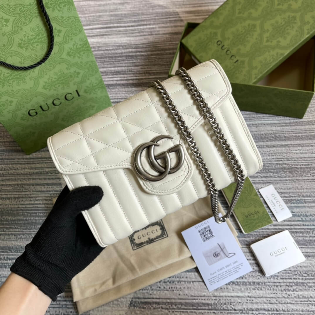 gc 474575 marmont 20cm white free shipping shoulder bag cross body bags