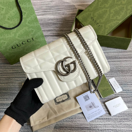 gc 474575 marmont 20cm white free shipping shoulder bag cross body bags