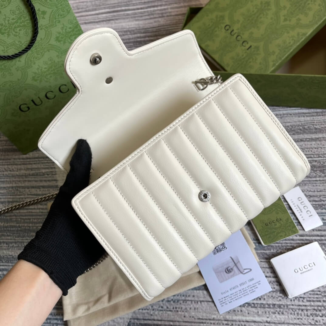 gc 474575 marmont 20cm white free shipping shoulder bag cross body bags