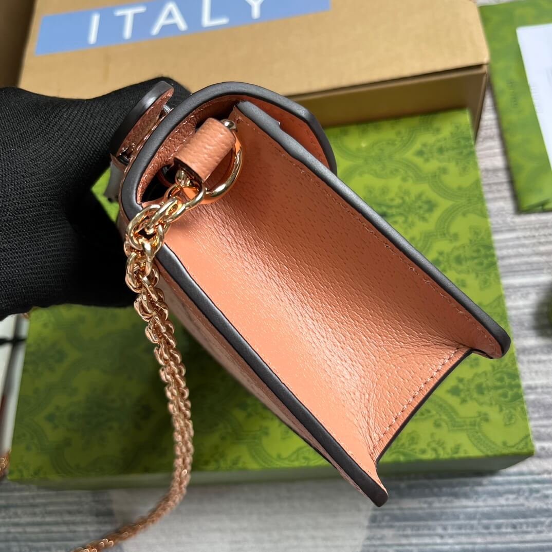 gc 696180 ophidia shoulder bag 17 5cm pink skin free shipping