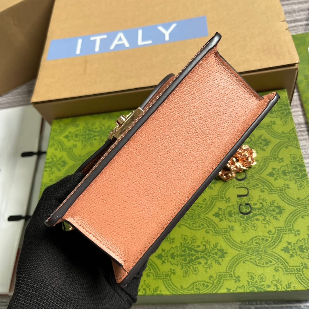 gc 696180 ophidia shoulder bag 17 5cm pink skin free shipping